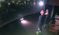 Magician, Aaron and his assistant take a bow at Fern Resort just north of Toronto 