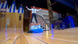 Magician from Toronto, Aaron Paterson performs a grabnd escape at the UFCW gala event at the Canadian Museum of History